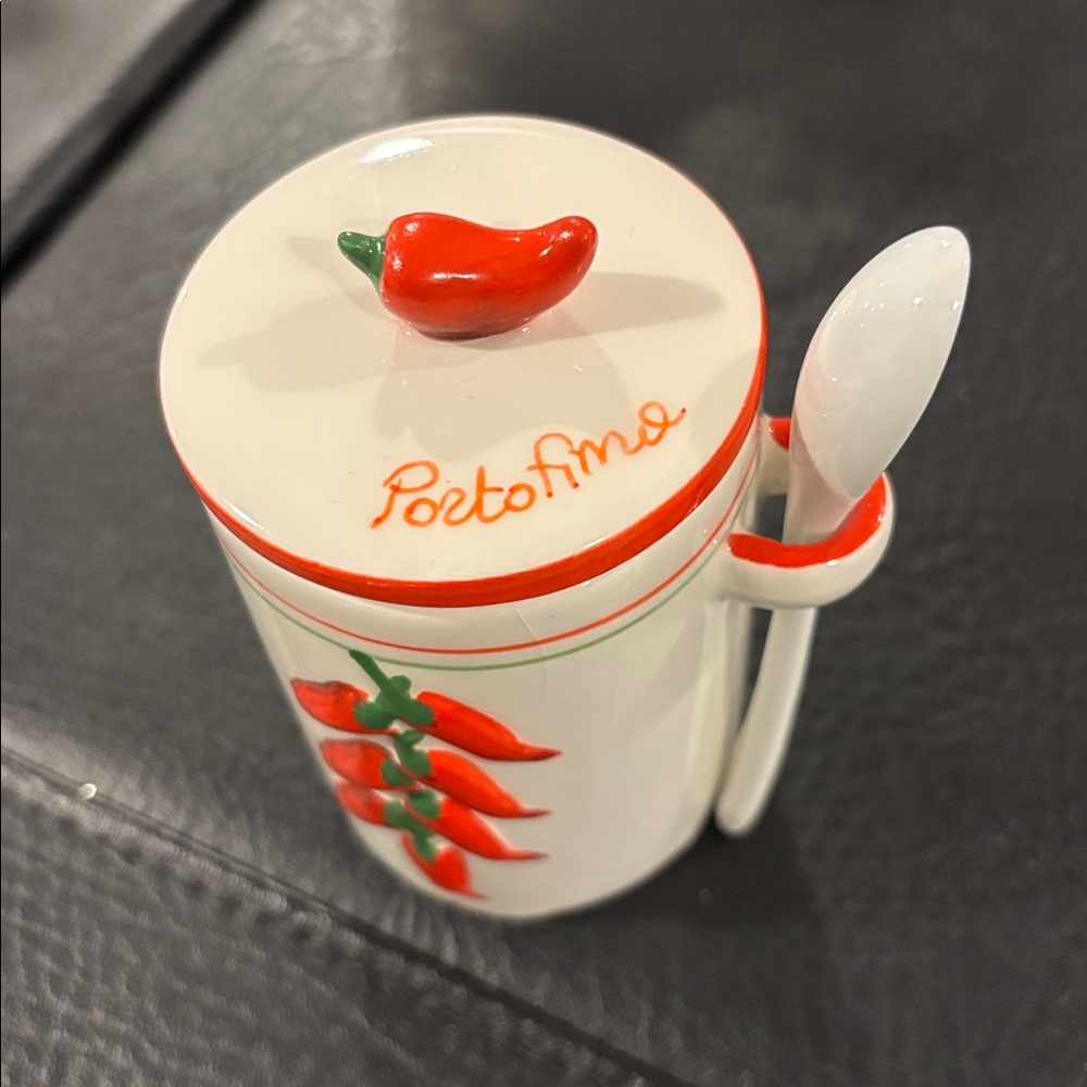 Ceramic Jar with Spoon - Picture 2 of 3